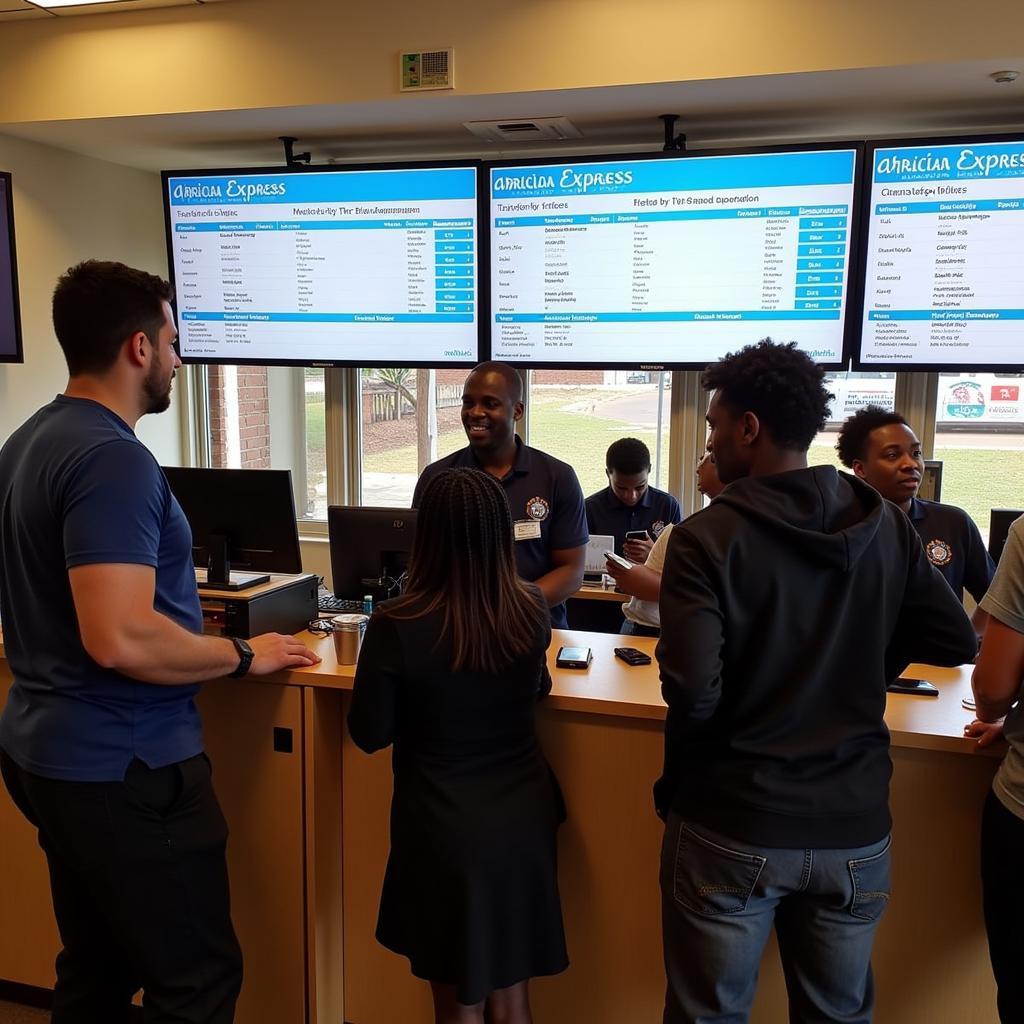 African Express ticket office in Nairobi City, Kenya.