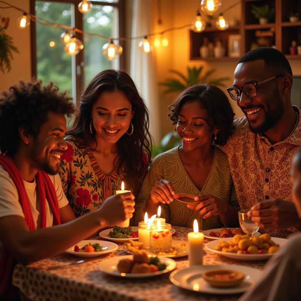 African Family Celebrating Cultural Traditions