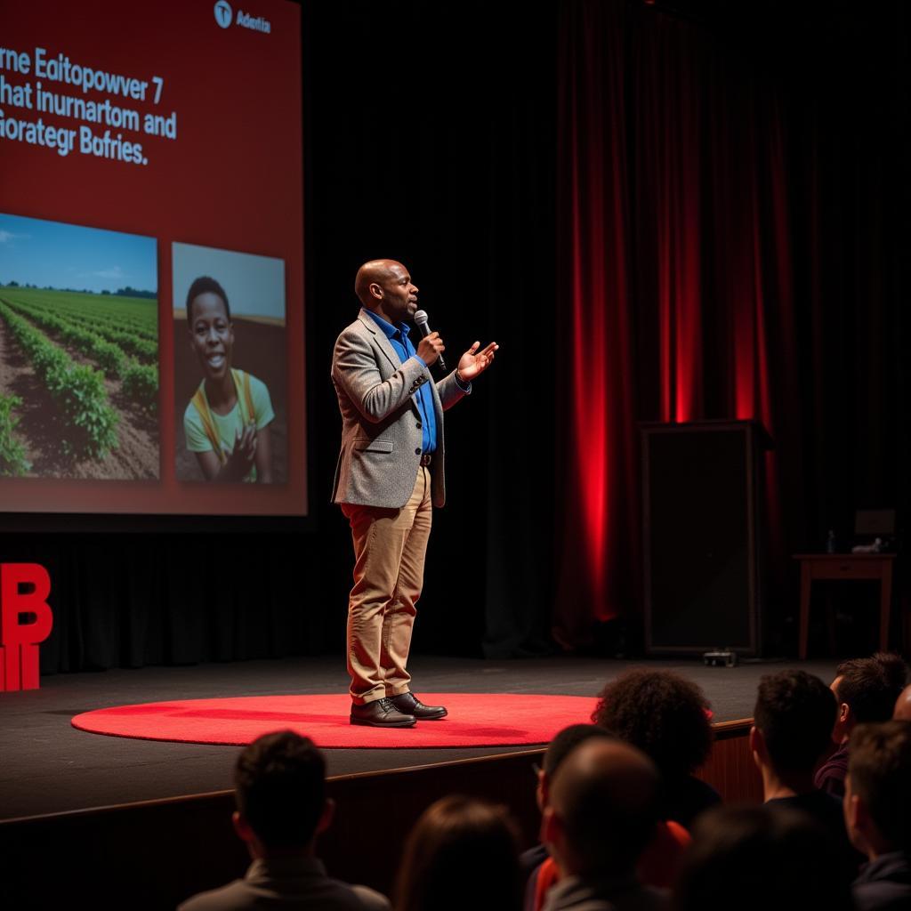 African Farmer Sharing His Story on the TED Stage