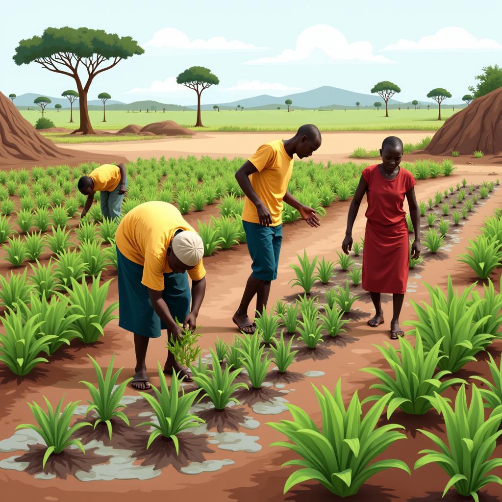 African Farmers Practicing Sustainable Agriculture