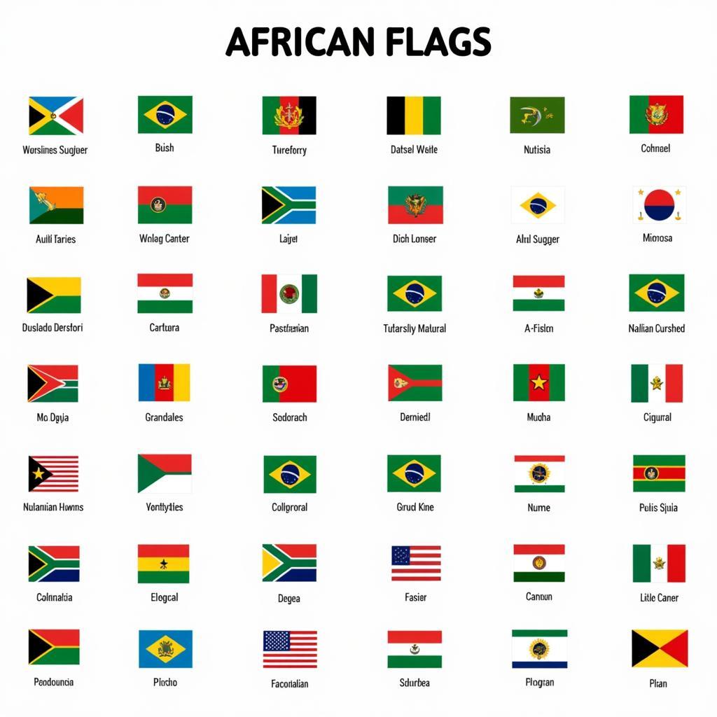 Printable Chart of African Flags with Capitals