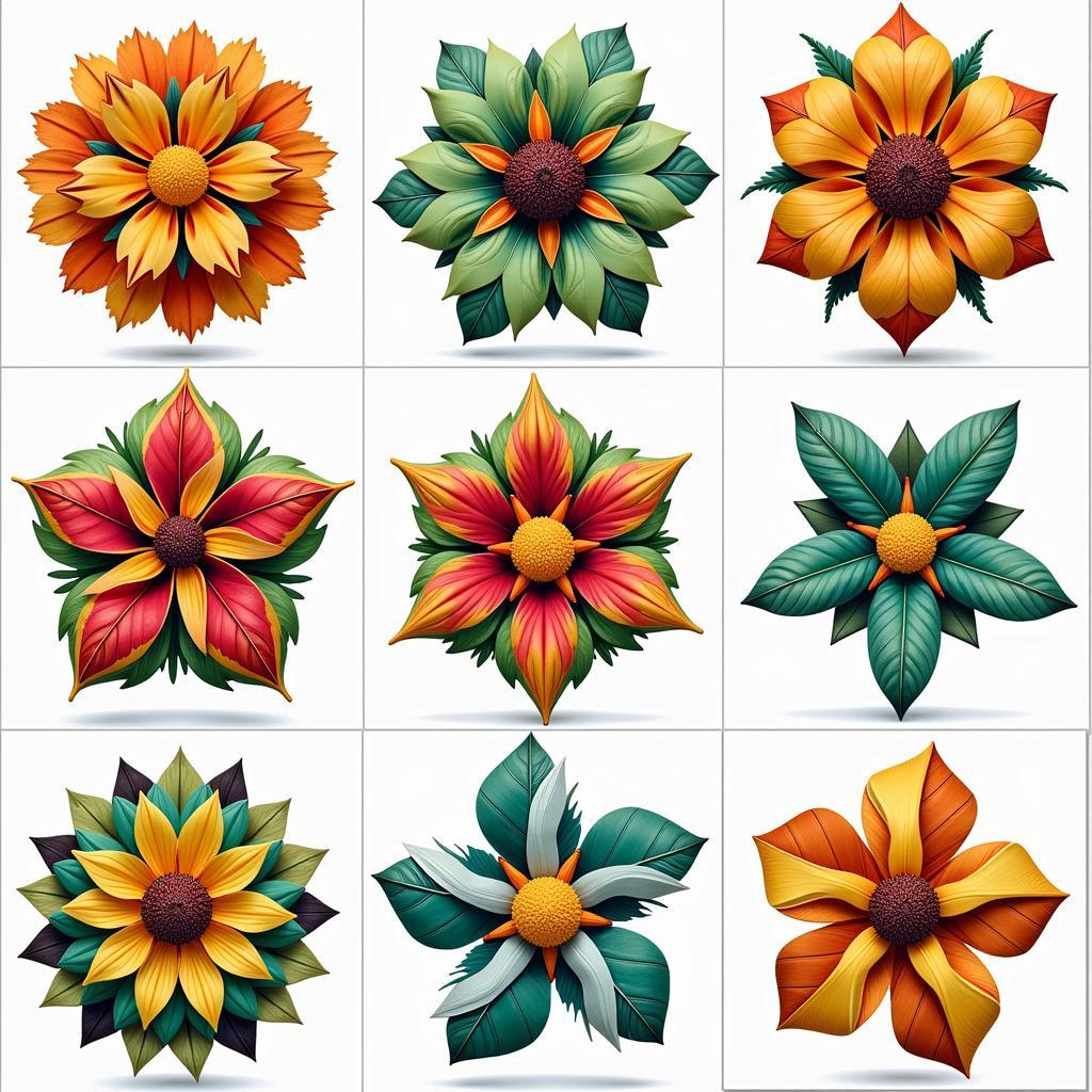 Exploring Different Shapes and Variations of the African Flower Motif