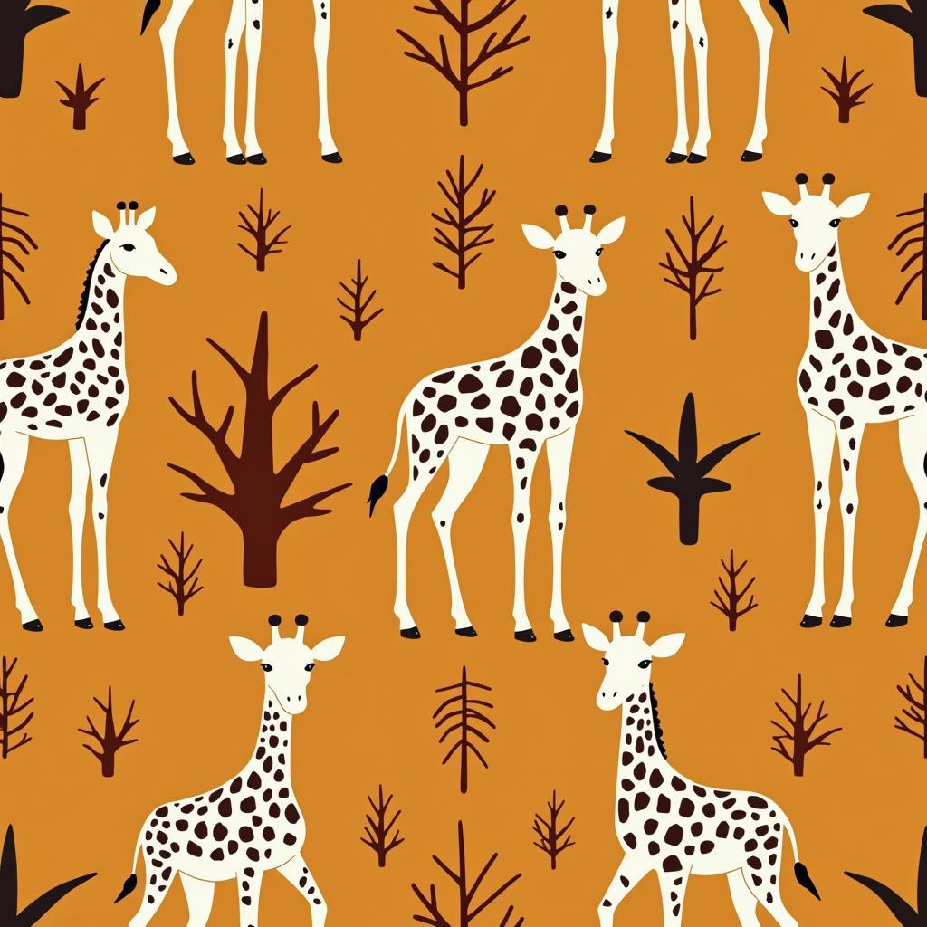 Seamless pattern of African giraffe clipar