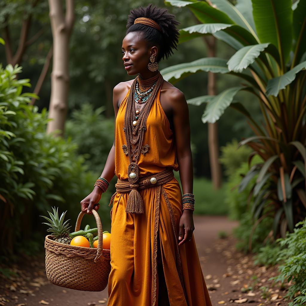 African Goddess Costume: Asase Ya, Ashanti Earth Goddess