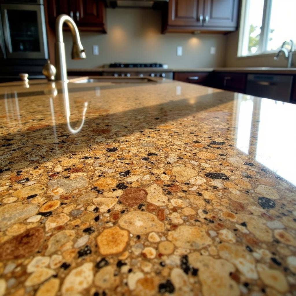 African Gold Granite Kitchen Countertop