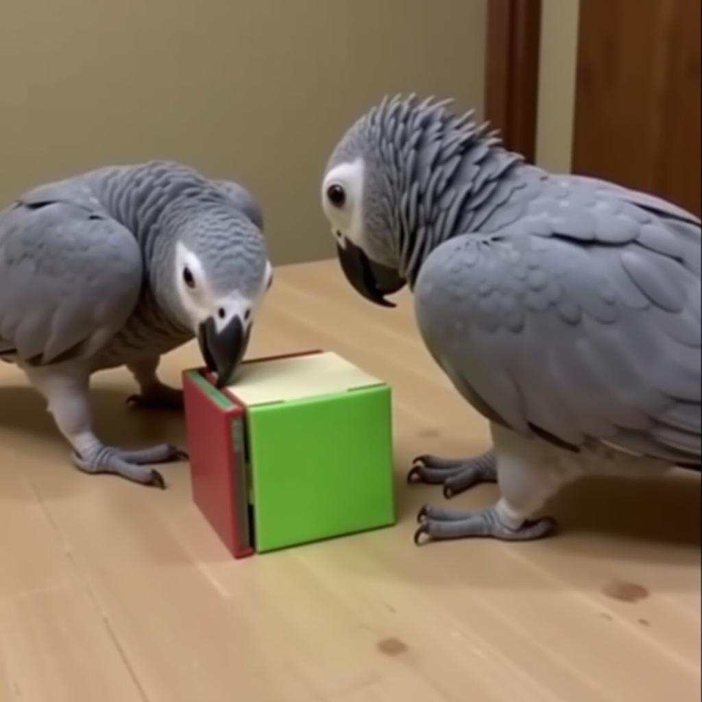 African Gray Parrot Demonstrating Problem-Solving Skills