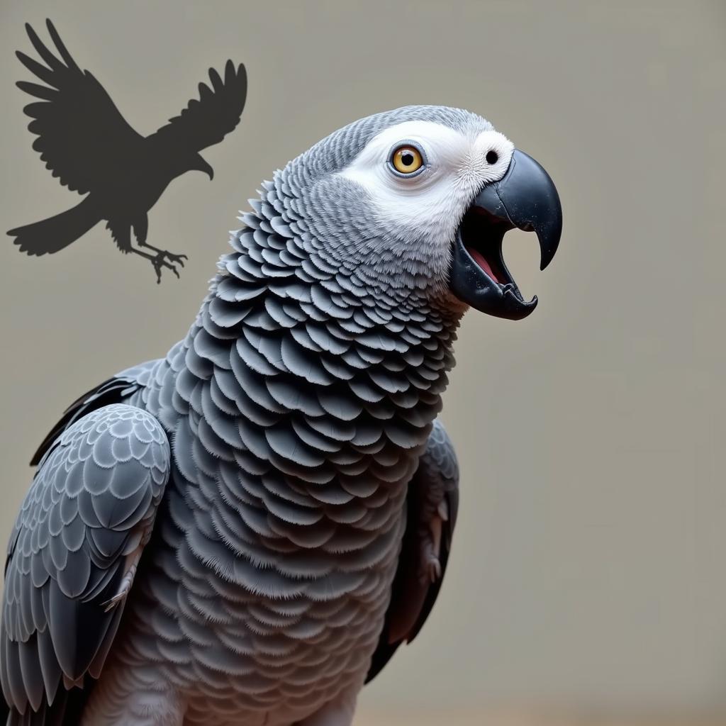 African Grey Parrot Giving an Alarm Call