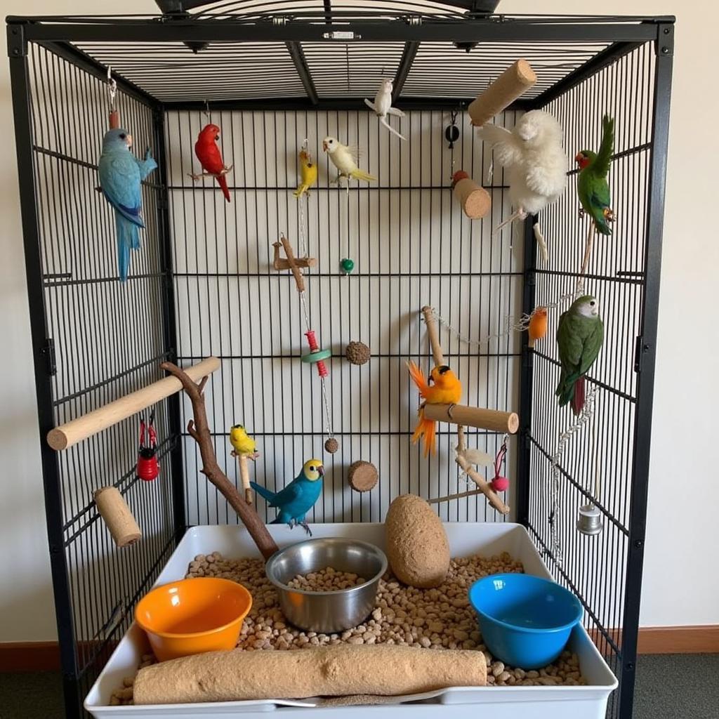 Ideal African Grey Parrot Cage Setup