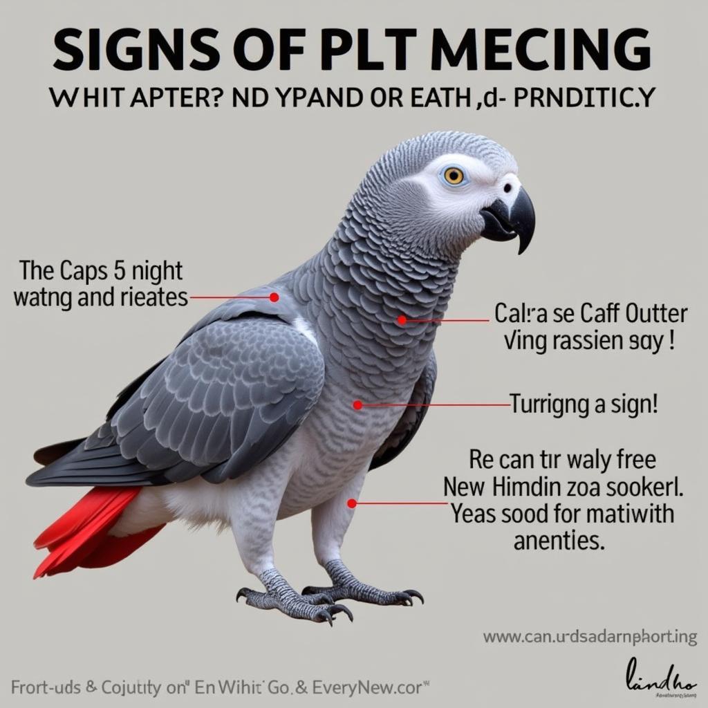 African Grey Parrot Exhibiting Feather Plucking Behavior