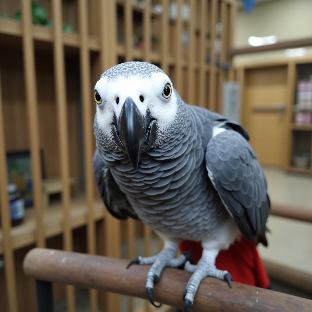 African Grey Parrot Waiting for Adoption