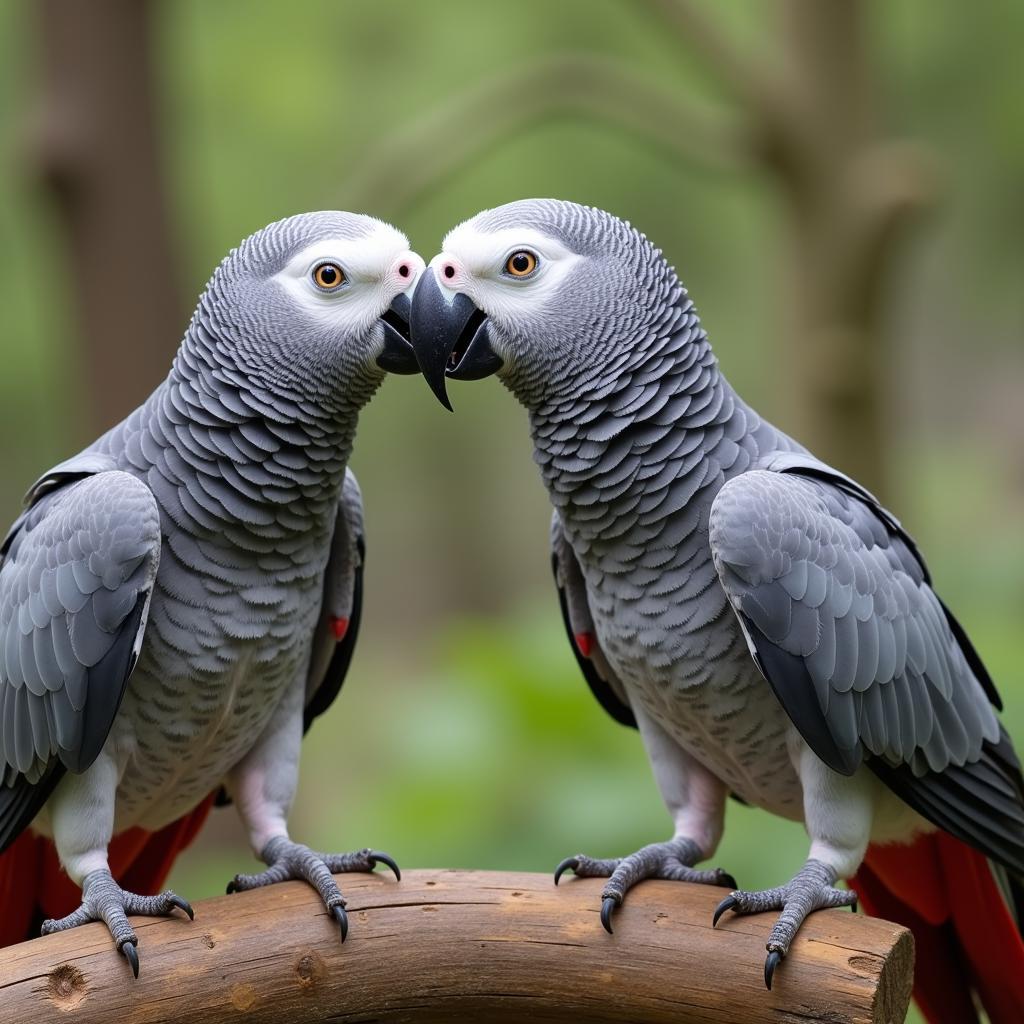 African Grey Parrot Social Interaction