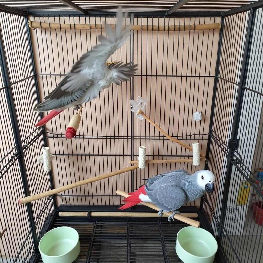 A suitable cage for an African Grey parrot in Tamil Nadu