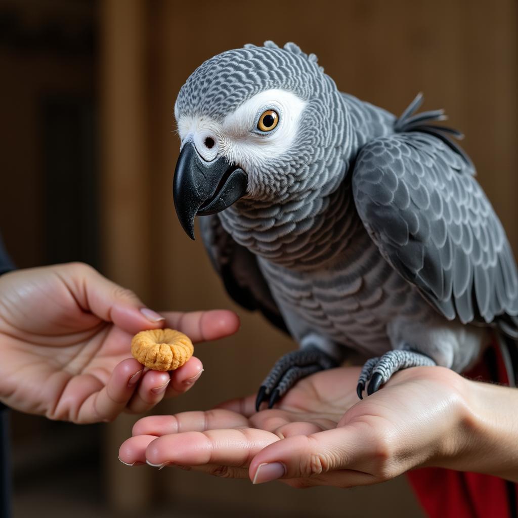 African Grey Parrot Training Session