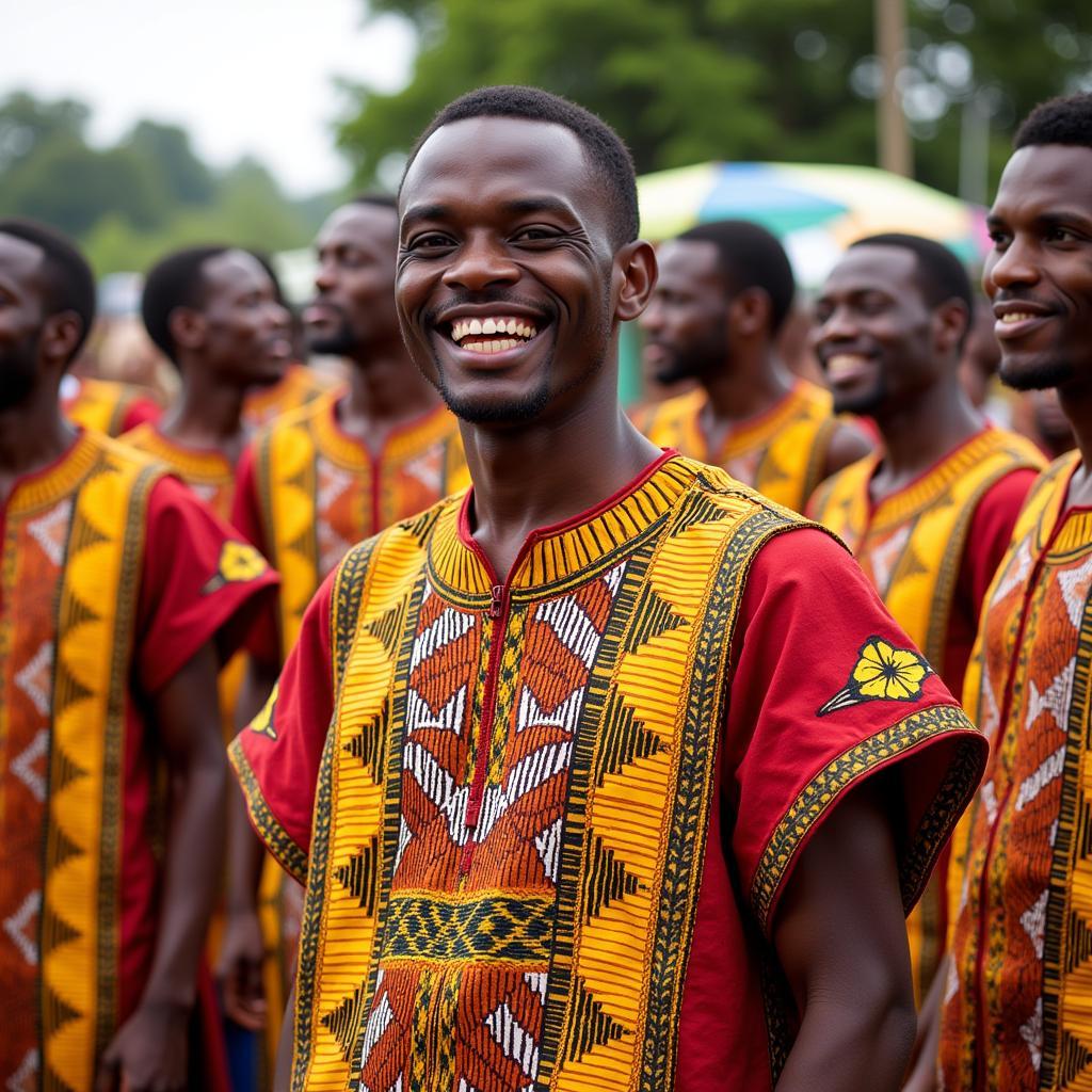 African Groom Wearing Kente Cloth