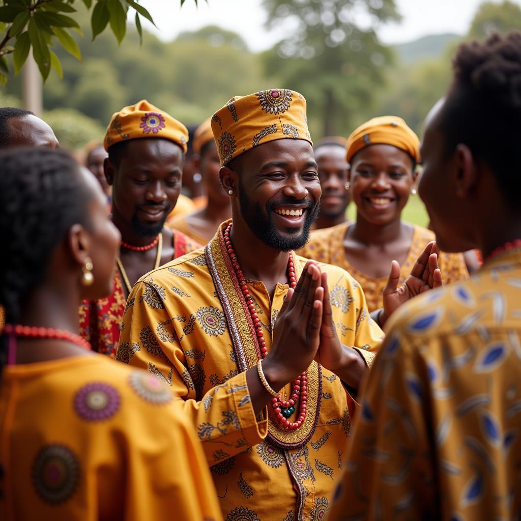 African Groom Participating in a Pre-Wedding Ceremony