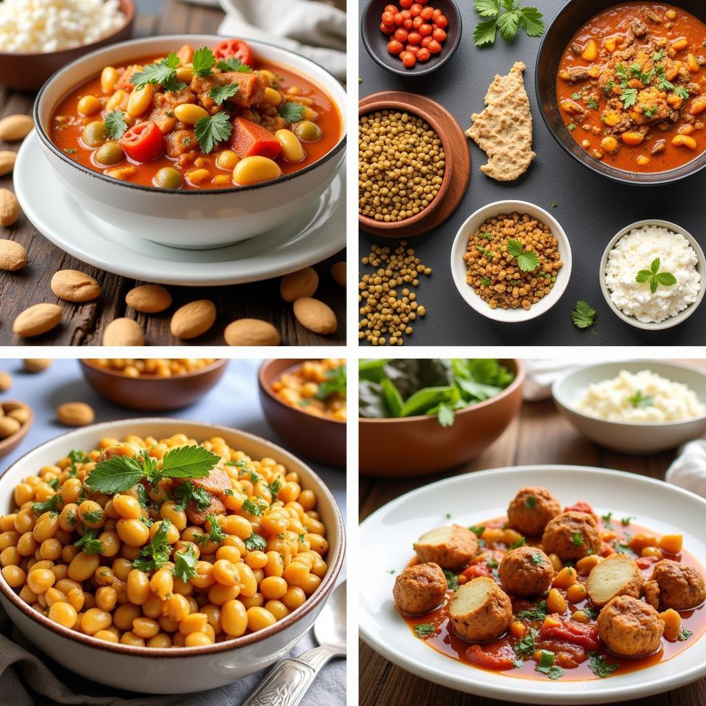 Variety of African Ground Nut Dishes