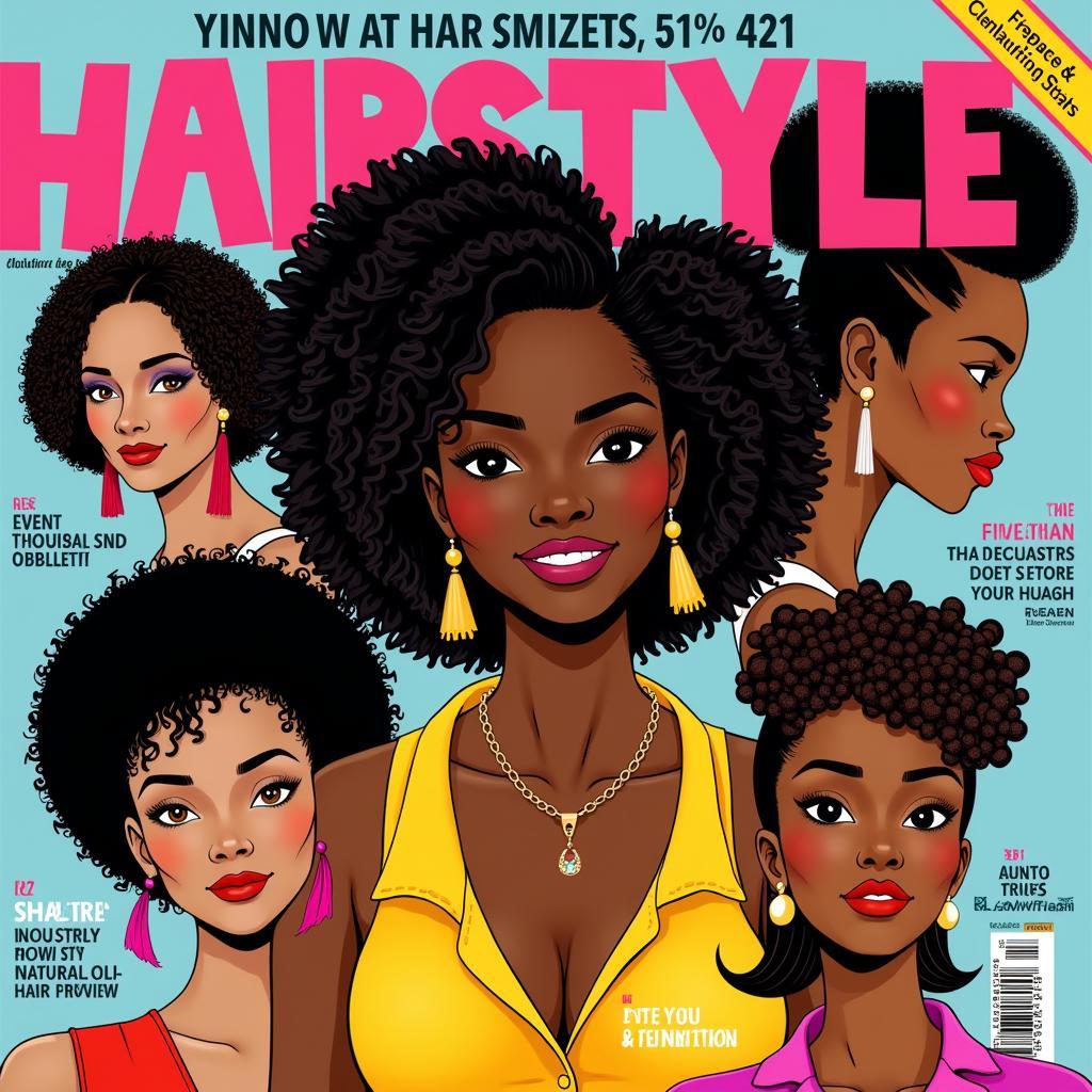 African Hair Magazine Cover Featuring Natural Hairstyles