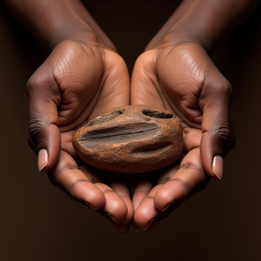 African Hands Holding a Symbolic Object