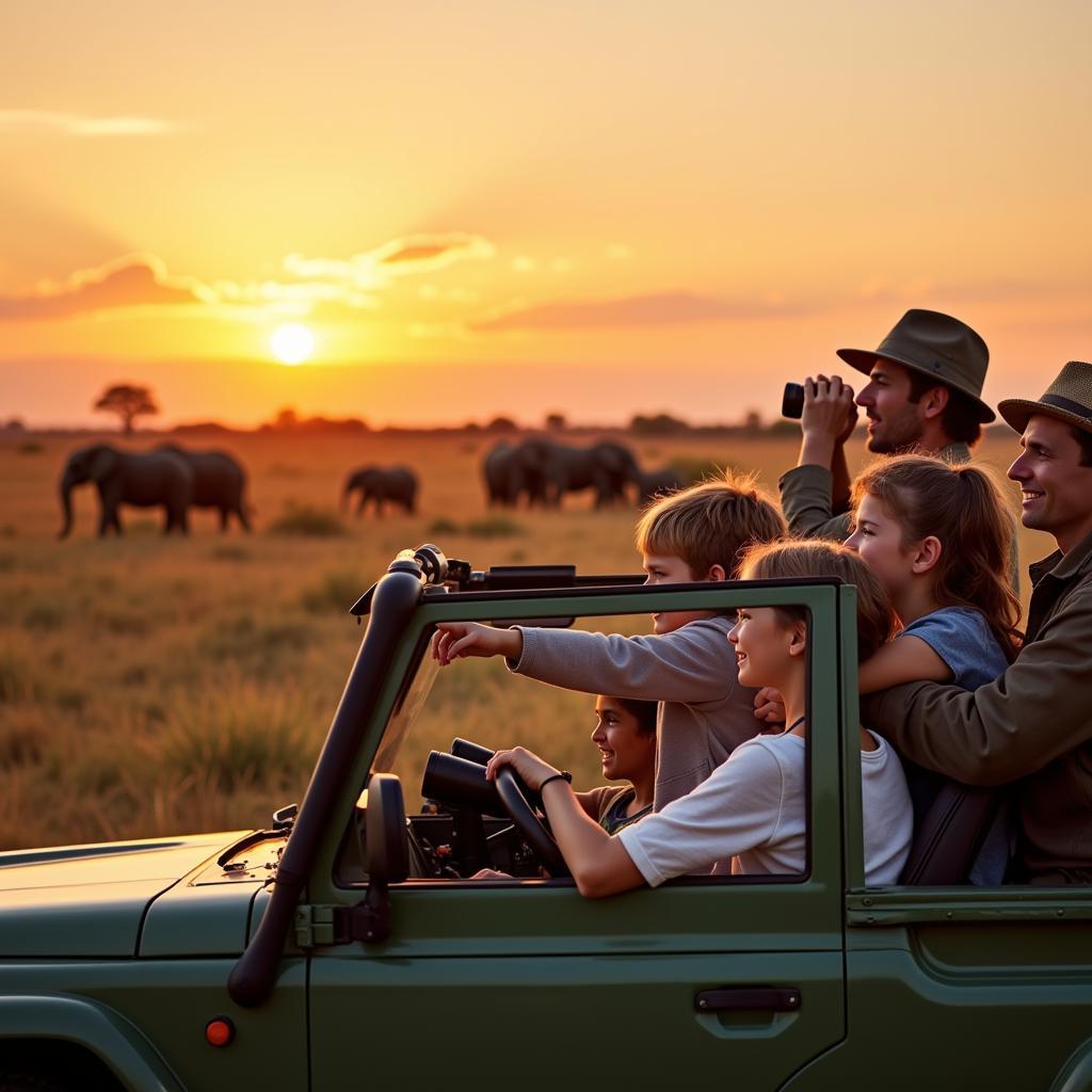 Family Enjoying a Safari in December