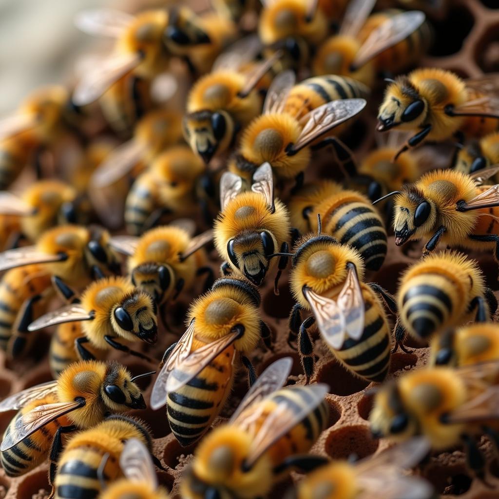 African Honeybees Exhibiting Aggressive Behavior