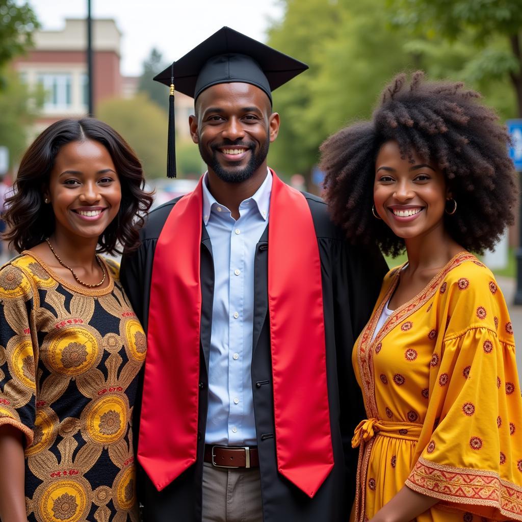 African Immigrant Family Celebrating Graduation in the USA