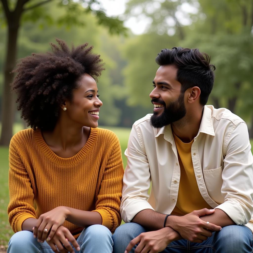 Interracial Couple: African Woman and Indian Man