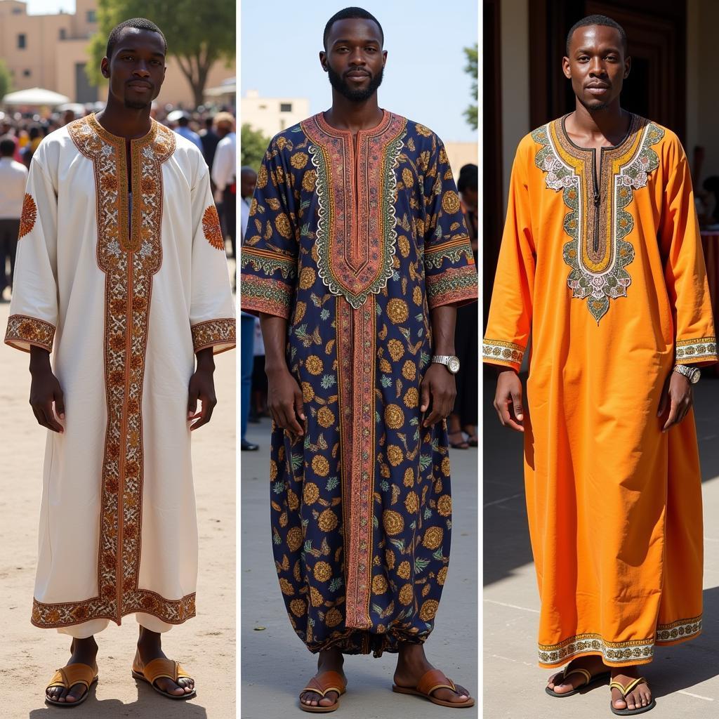 African Kaftan Male Regional Variations