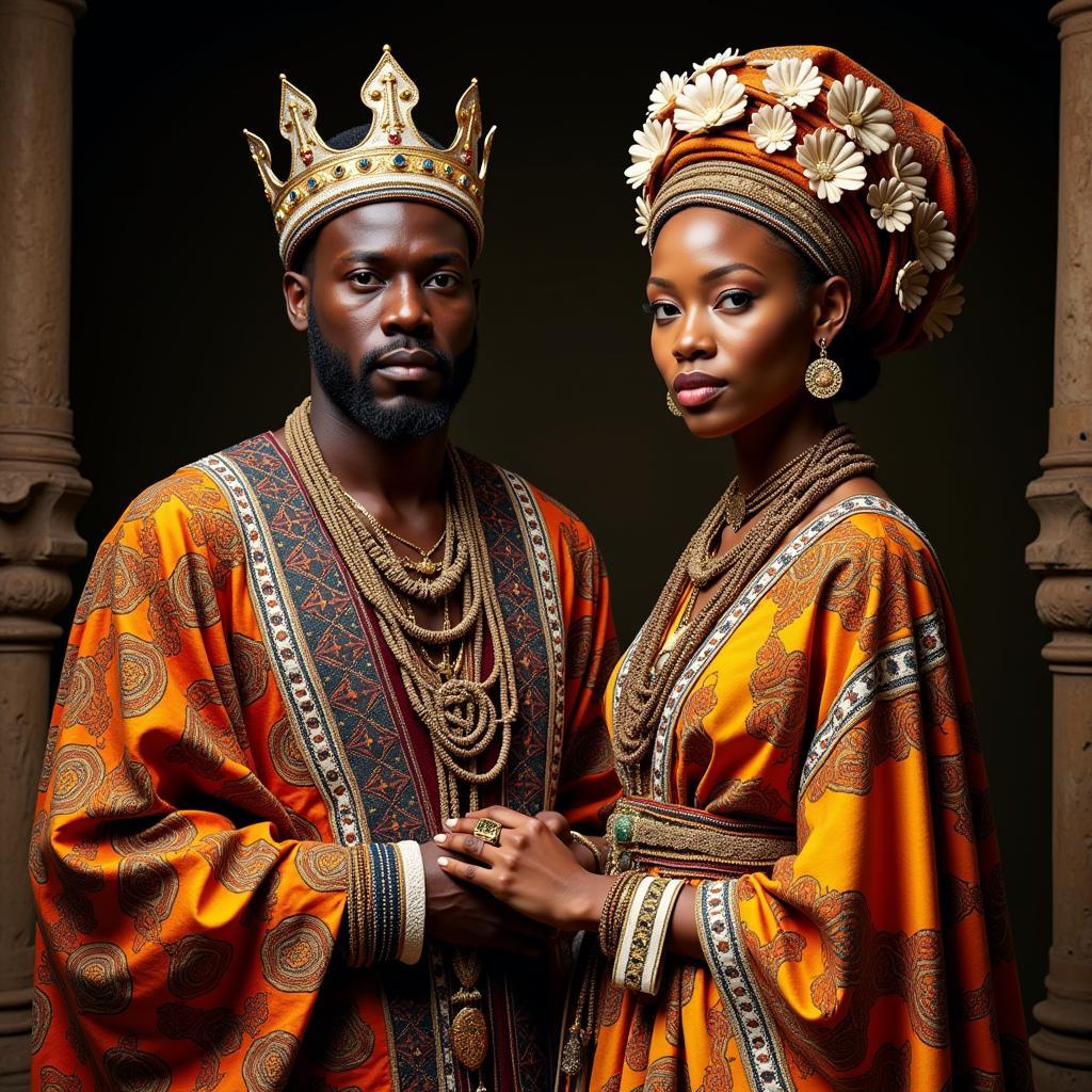 African King and Queen in Ceremonial Robes