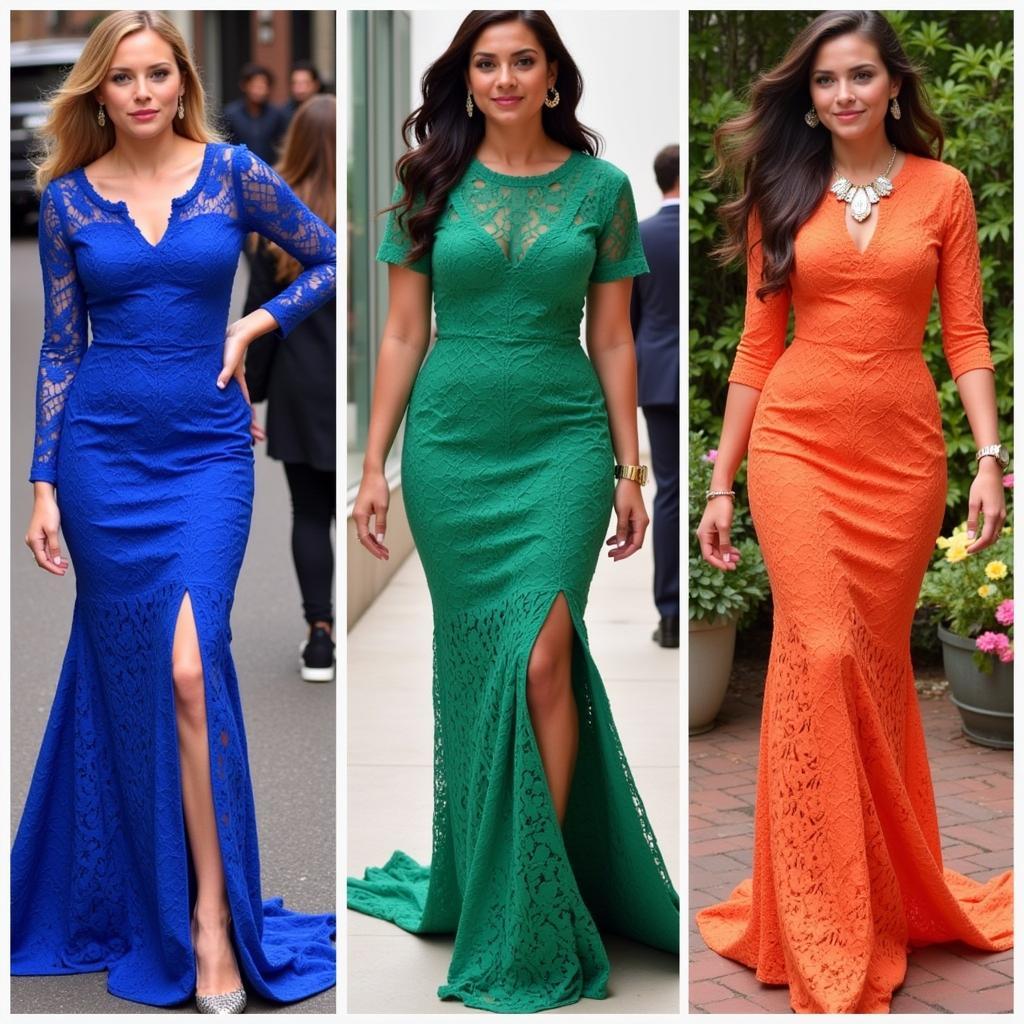 African Lace Dresses in Vibrant Colors 2018