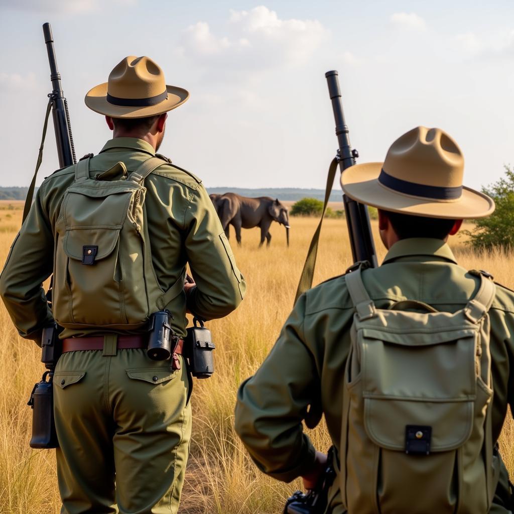 Wildlife Rangers protecting African wildlife