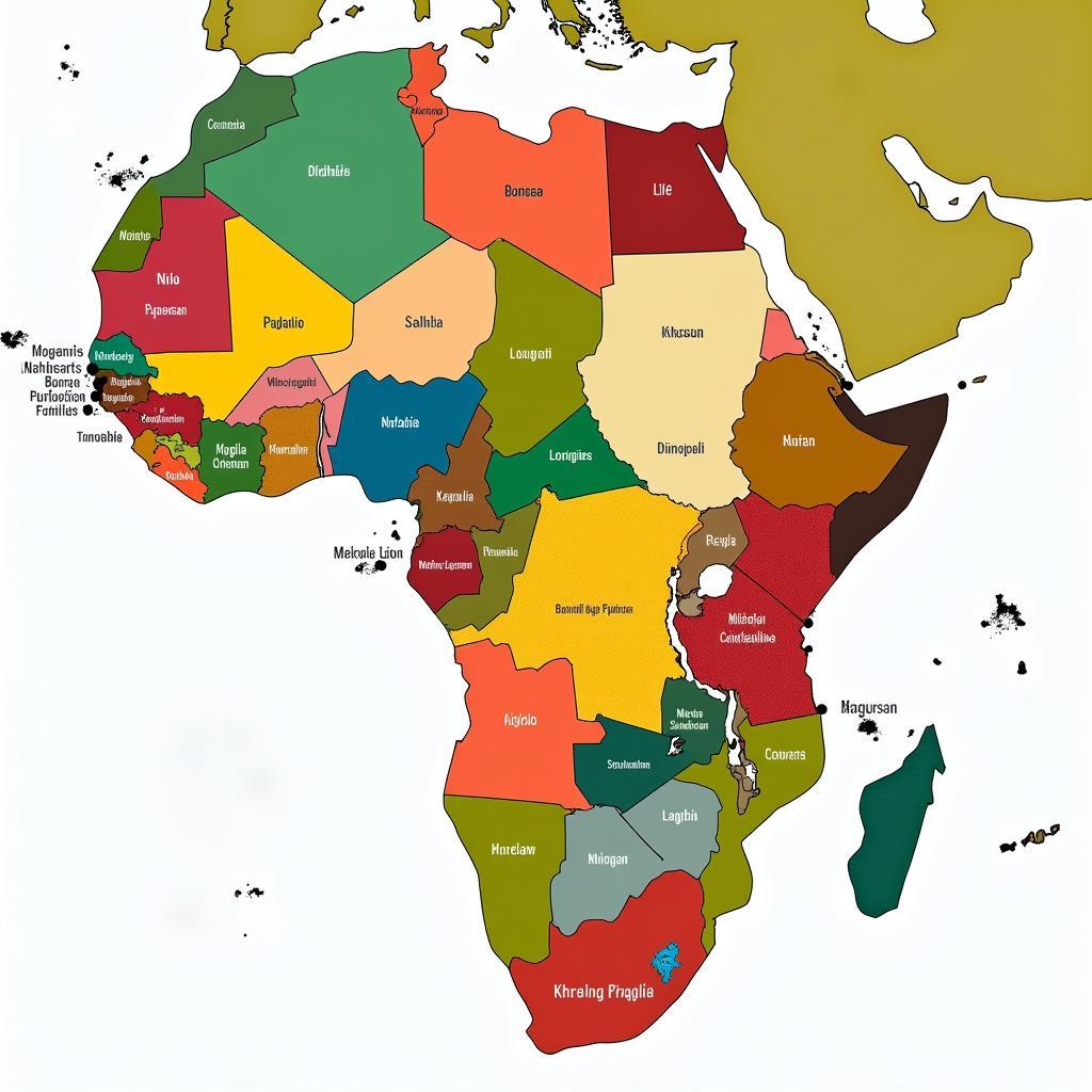 Map of major African language families