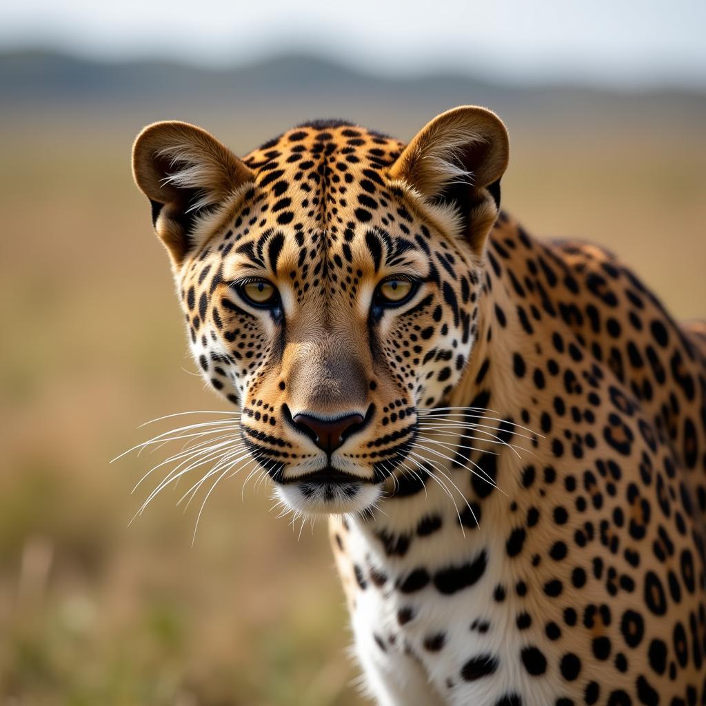 African Leopard with Spotted Coat