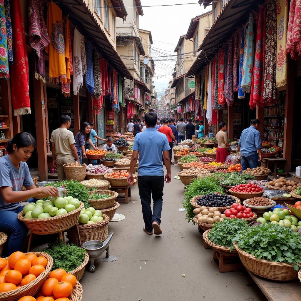 Vibrant African Market Scene