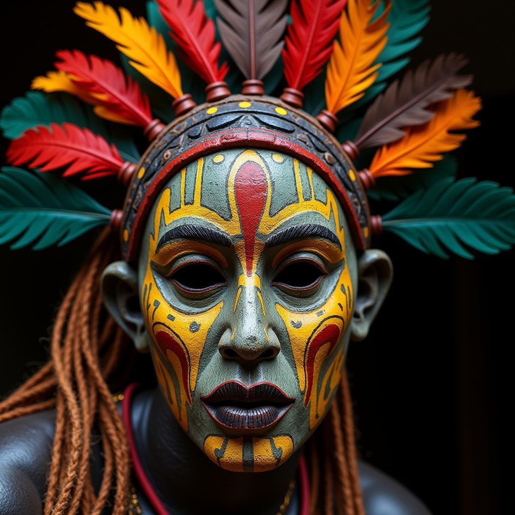 African Mask Used in Ceremonial Ritual