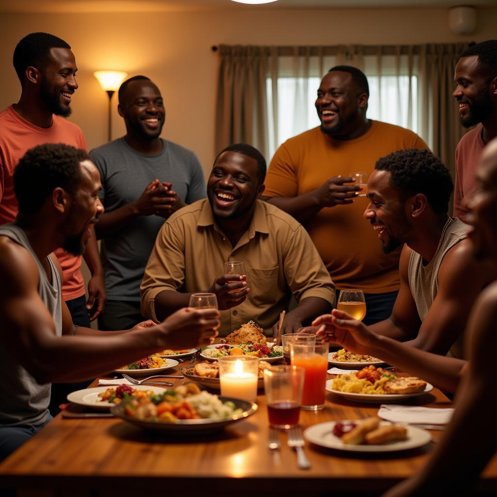 African Men at Social Gatherings: Exploring Body Image Norms