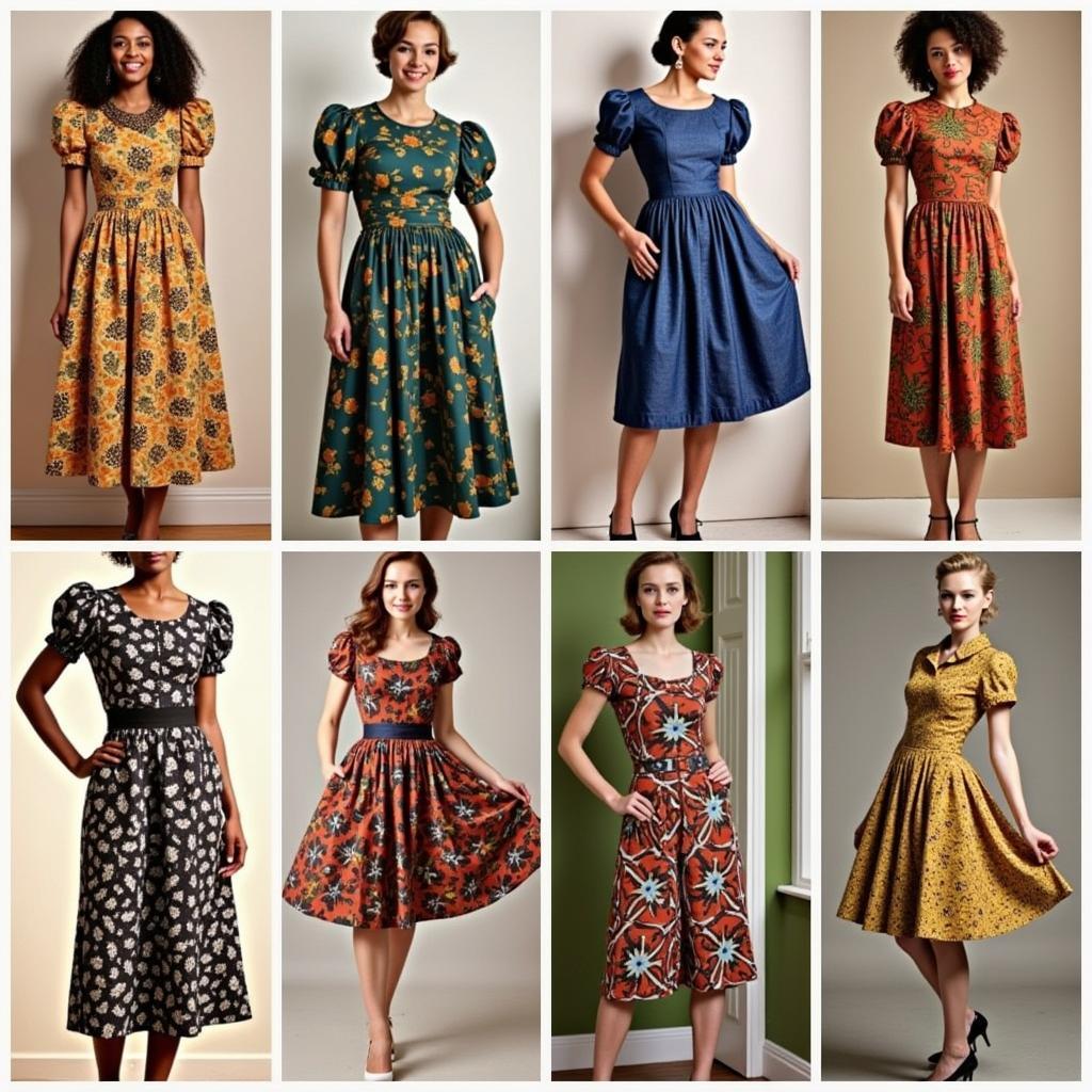 African Print 1940s Dress Styles