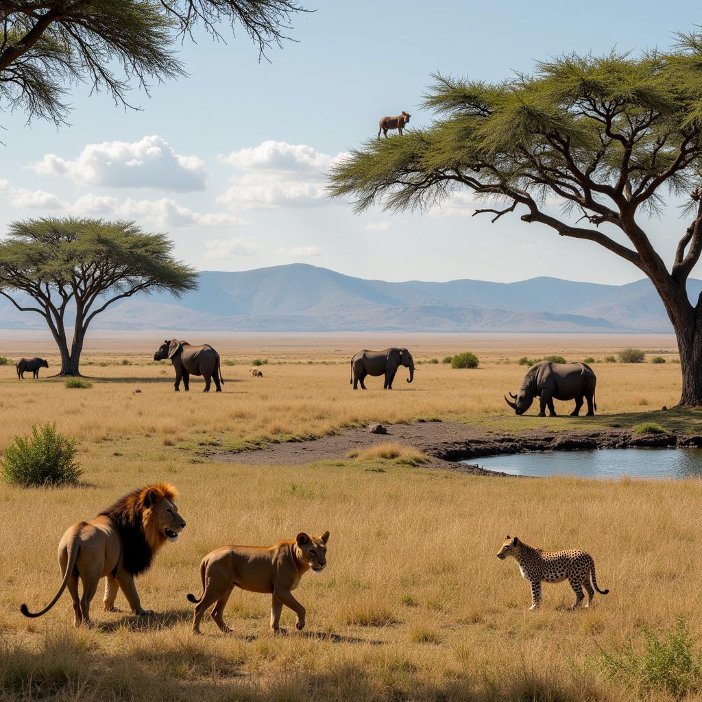 African Safari Big Five Animals