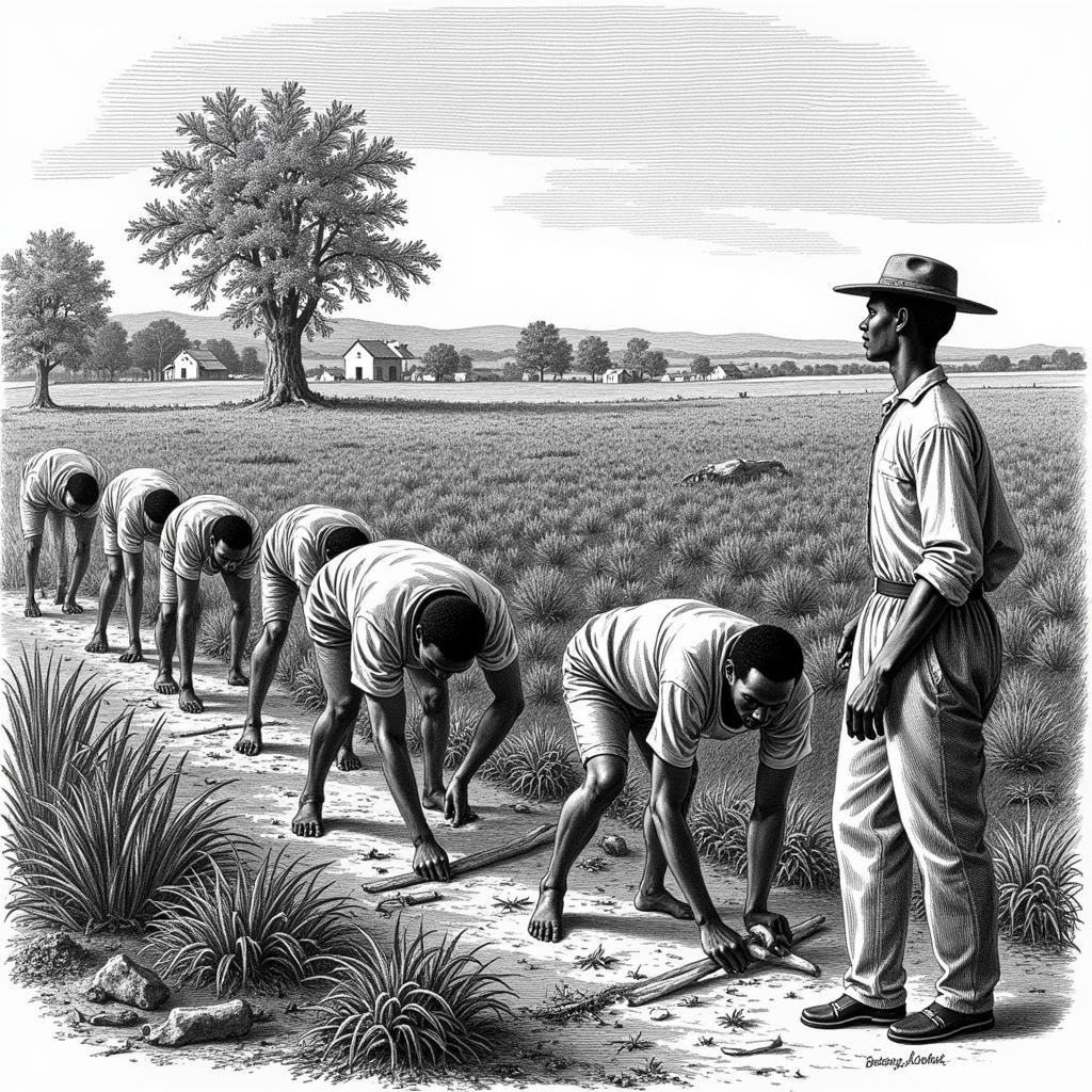 African Slaves Working on a Plantation