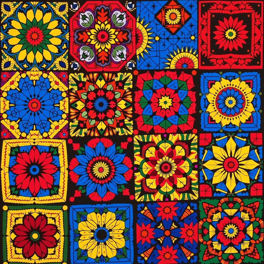 African textile inspiration for the granny square pattern