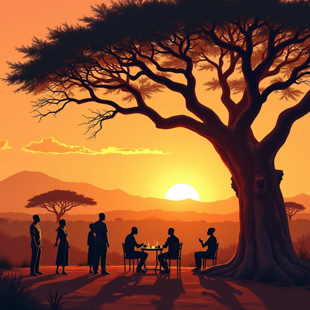 African Time Concept Illustration