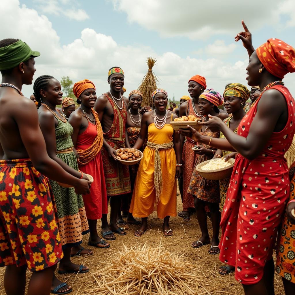 African Community Celebrating a Successful Harvest