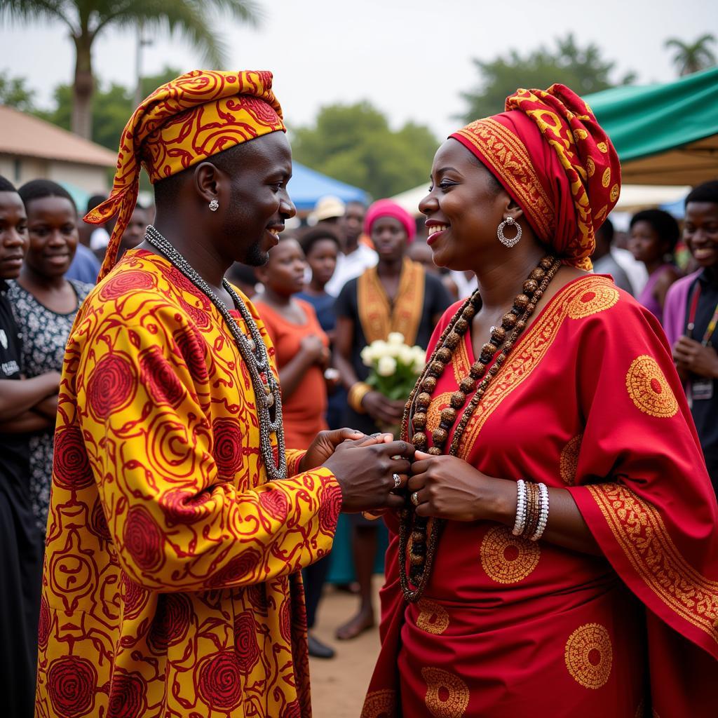 Vibrant African wedding ceremony showcasing tradition and joy