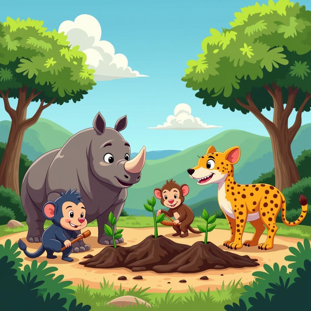 A cartoon show highlighting the importance of African wildlife conservation