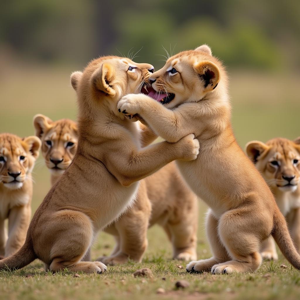 Adorable African Wildlife Cubs Playing