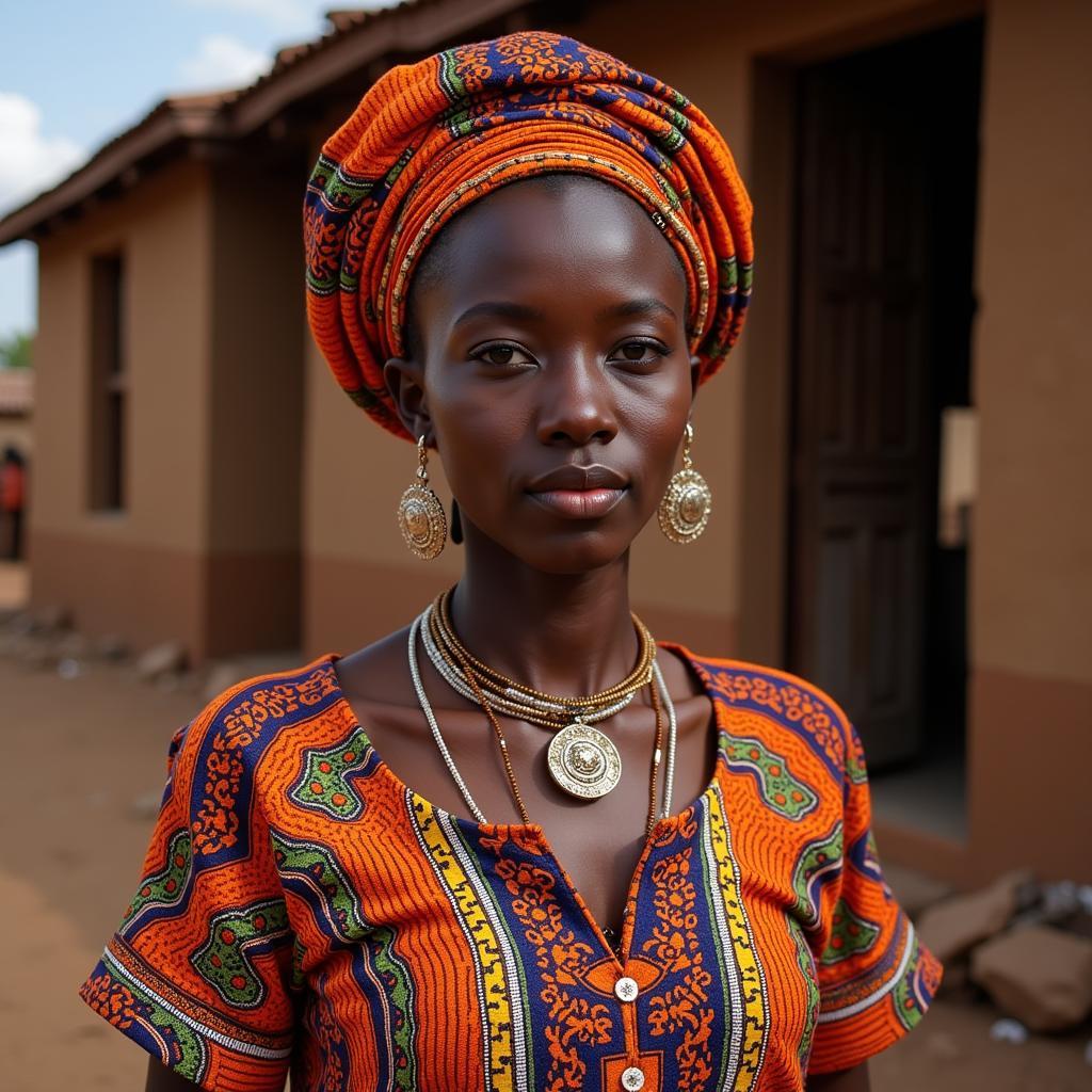 African Woman in Traditional Dress