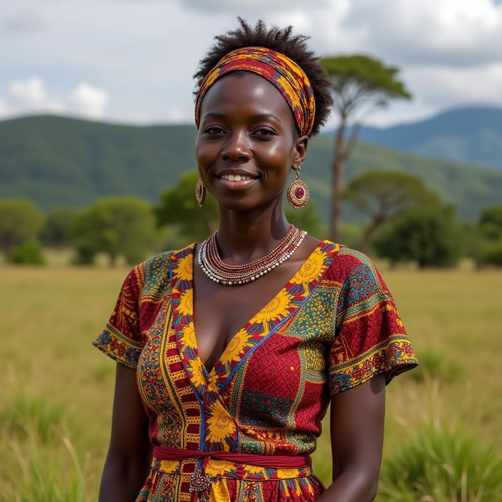 African Woman in Traditional Dress