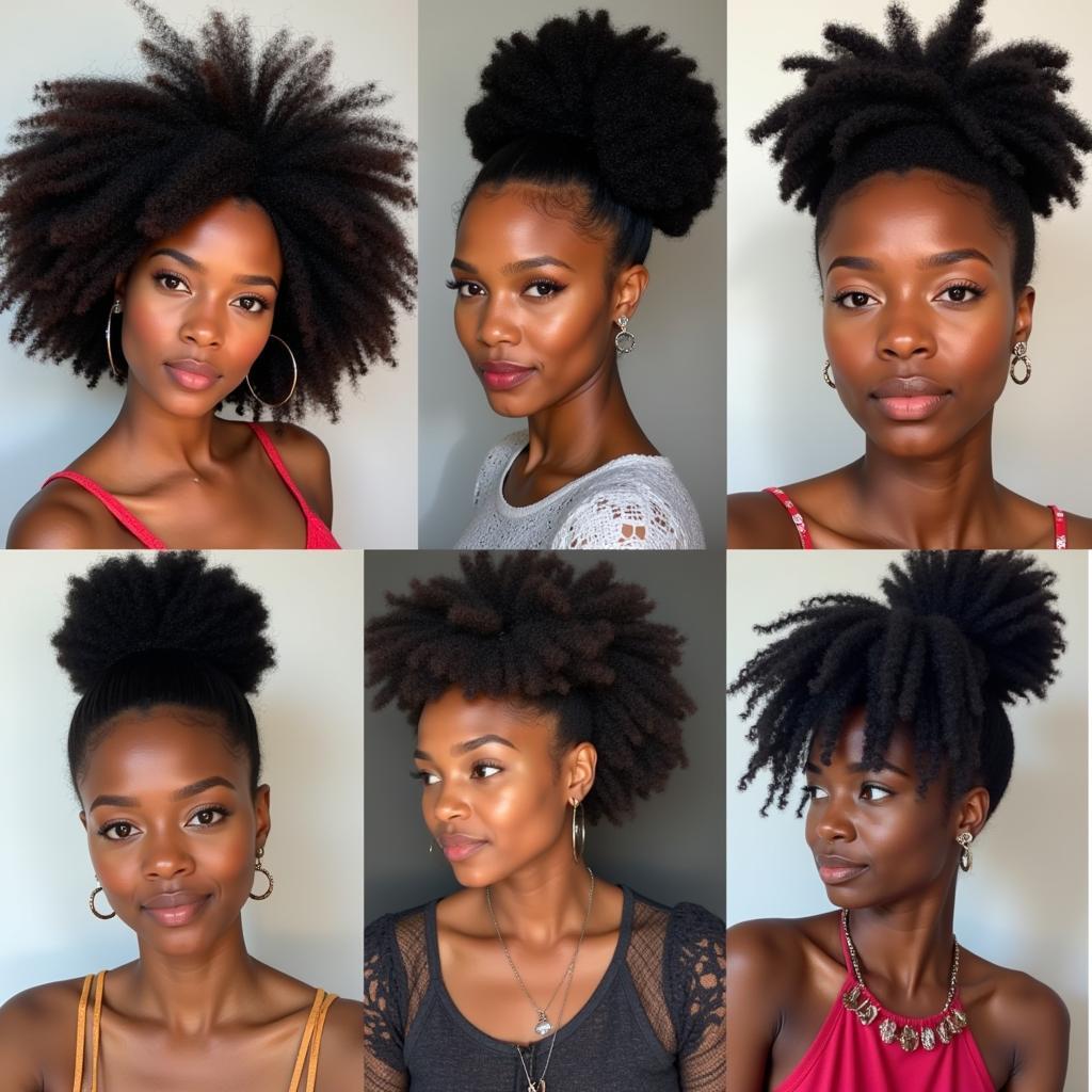 Stylish African Women with Different Afro Hairstyles