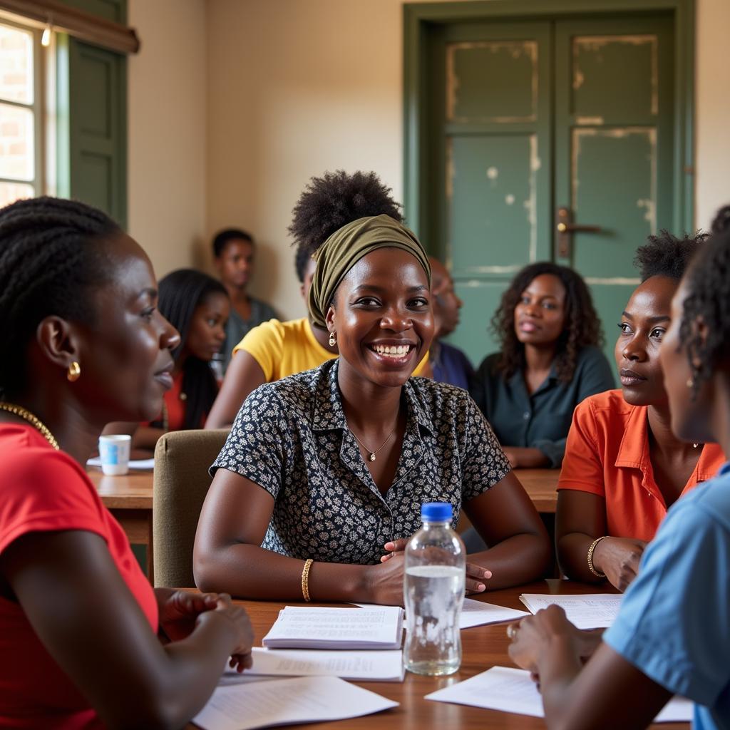 African Women in a Community Meeting