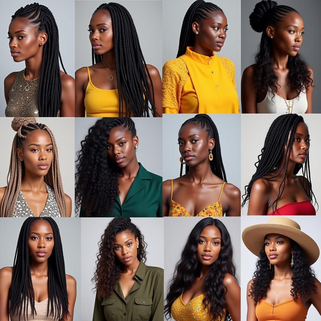 African women with diverse hairstyles and fashion