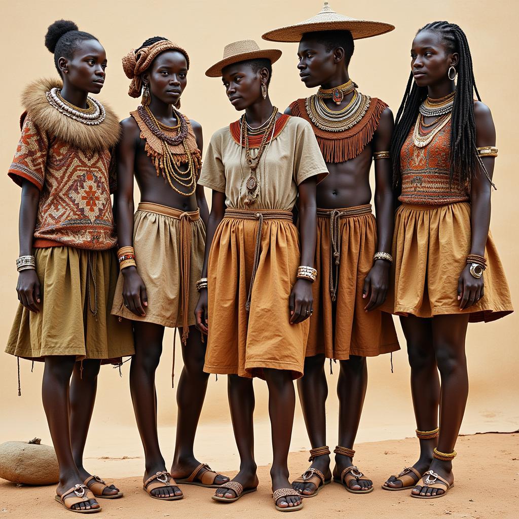 Ancient African Tribal Clothing Depicting Cultural Identity